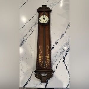 Vintage German Sawtooth Anno 1750 Brown and Gold Wall Clock
